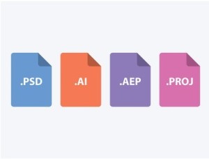 Flat Adobe File Type Icons PSD