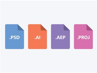 Flat Adobe File Type Icons PSD