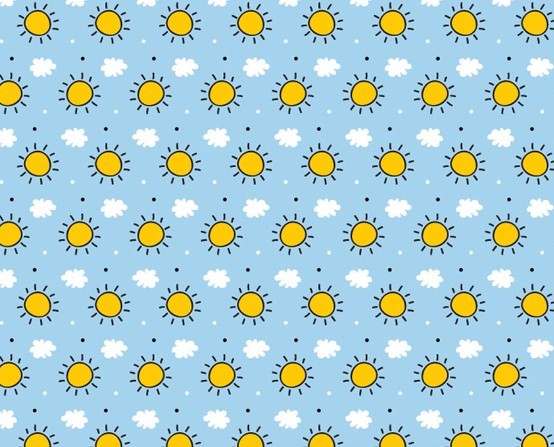 Seamless Lovely Sun and Cloud Pattern Vector