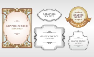 Set Of Clean & Retro Label Stickers Vector 02