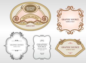 Set Of Clean & Retro Label Stickers Vector 03