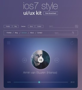 iOS 7 Style UI & UX Kit PSD
