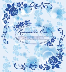Blue Romantic Rose Background Vector 02