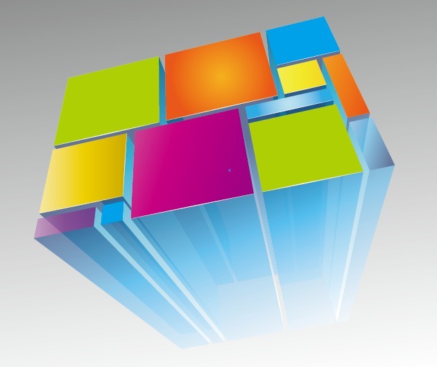 Colorful 3D Squares Vector