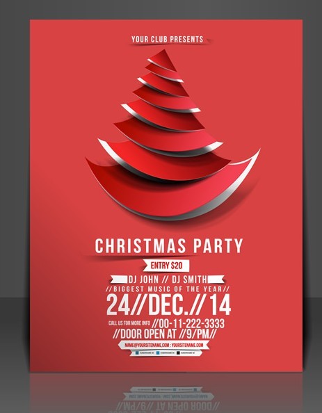 Creative Christmas Party Club Poster Flyer Template Vector 01