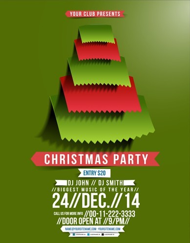 Creative Christmas Party Club Poster Flyer Template Vector 03