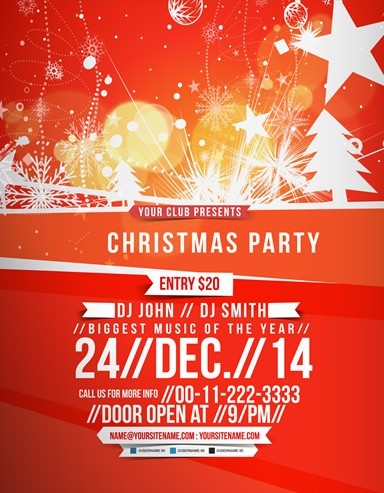 Creative Christmas Party Club Poster Flyer Template Vector 04