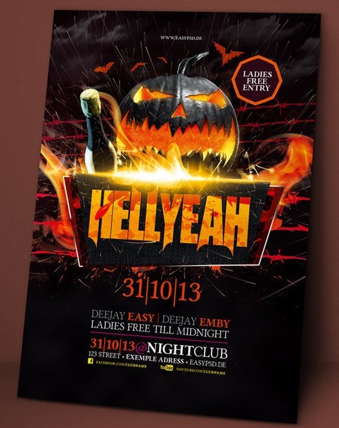 Hellyeah Halloween Flyer Template PSD