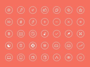 Round Thin Line Icons Pack PSD