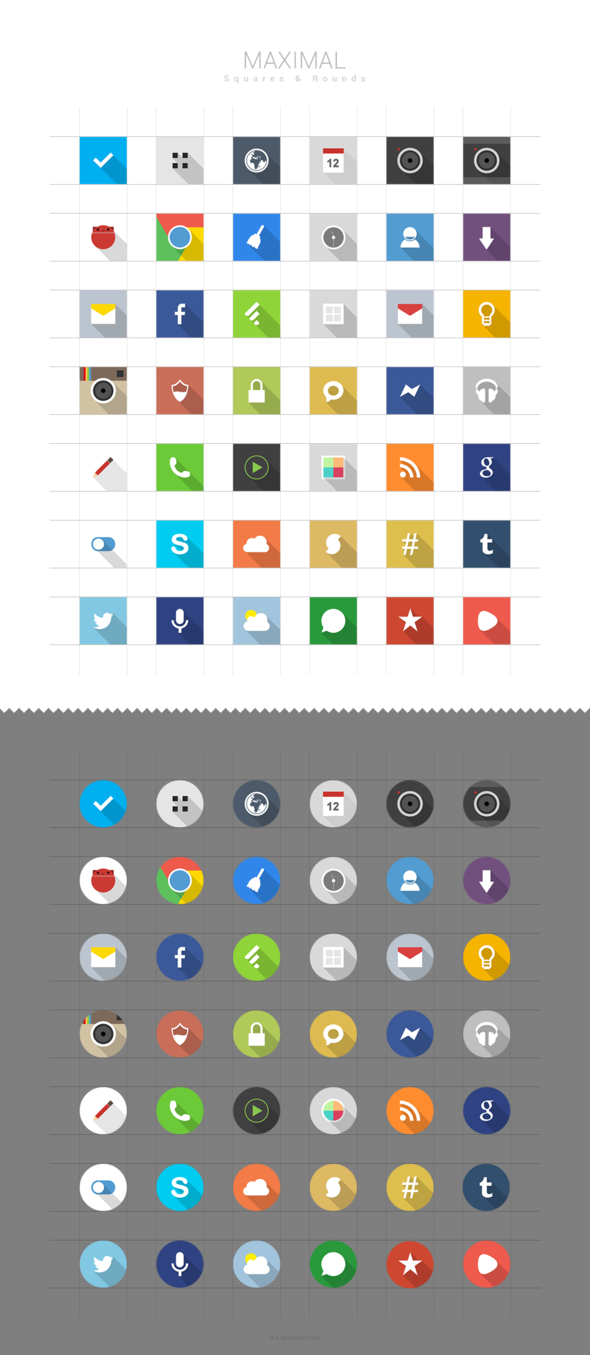 DETA Flat Icons Set (Circle and Square)