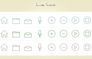 8 Thin Line Icons PSD