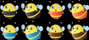 Cute Cartoon Bees Vector