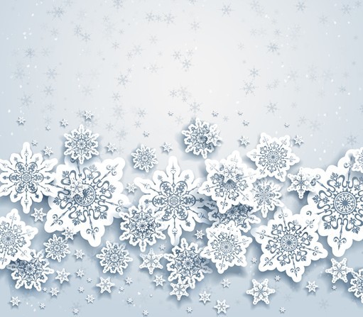 Elegant White Snowflakes Background Vector 01