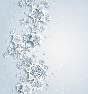 Elegant White Snowflakes Background Vector 03