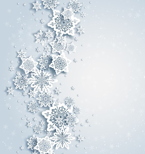 Elegant White Snowflakes Background Vector 03