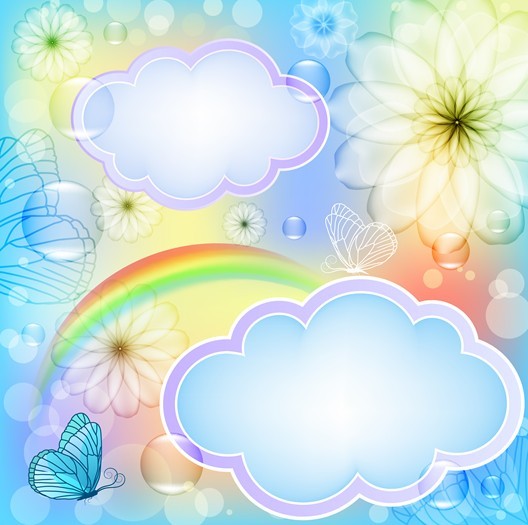 Fantasy & Colorful Flower Background Vector 01