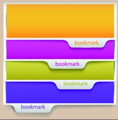 Set Of Multi-color Banners with Corner Bookmark Labels Vector