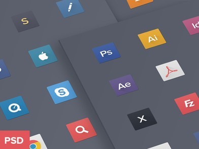 Flat Mac Dock Icons PSD