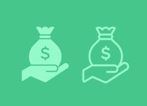 Money Bag In The Hand Icon Vector
