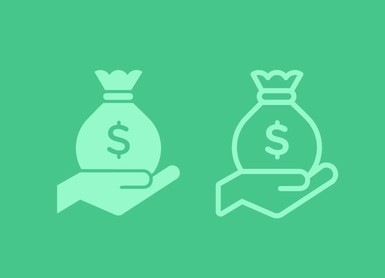 Money Bag In The Hand Icon Vector