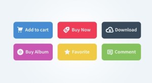 6 Colorful Flat Web Buttons PSD