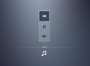 Dark Blue Music Popup Tooltip UI PSD