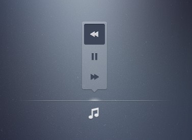 Dark Blue Music Popup Tooltip UI PSD