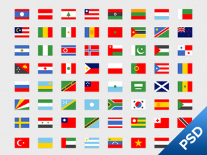 Simple National Flag Icon Set 02 PSD