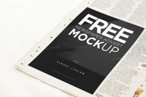 Newspaper Advert Mockup PSD