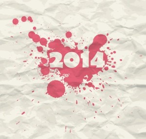 Splashed 2014 On Crumpled Paper