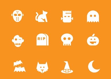 Sweet Halloween Icons Vector