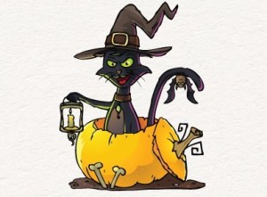 Vector Halloween Cat Illustration