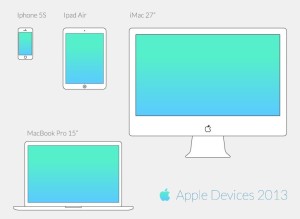 Vector Apple Wireframe Devices