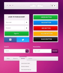 Clean and Neat Colorful UI Kit PSD