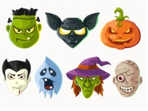 Halloween Head Icons PSD