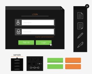 Simple Dark UI Kit Vector