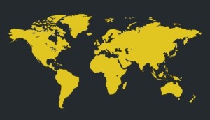 Yellow World Map Vector