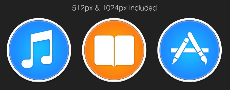 iTunes iBooks and App Store Icons (Vector+PSD)
