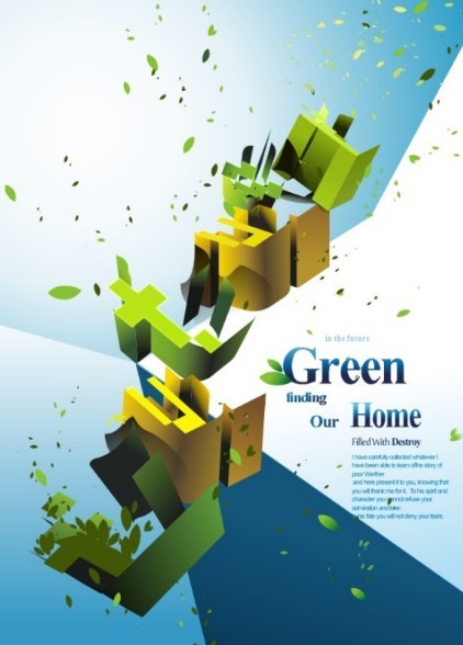 Green Environmental Protection Poster Background Vector