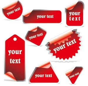 Set Of Red Vector labels & Stickers For Holiday Sale 01