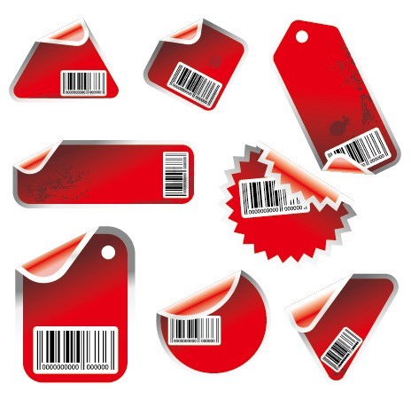 Set Of Red Vector labels & Stickers For Holiday Sale 03