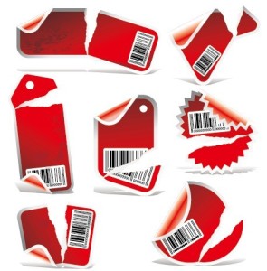 Set Of Red Vector labels & Stickers For Holiday Sale 04