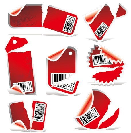 Set Of Red Vector labels & Stickers For Holiday Sale 04