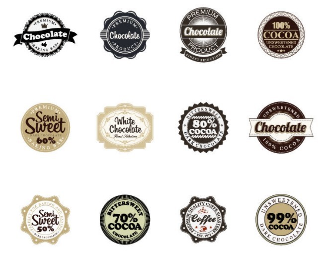 Set Of Vector Chocolate Badges