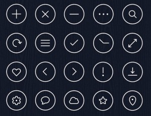 Round Thin Icon Set PSD 01