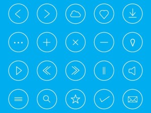 Round Thin Icon Set Vector