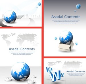 Set Of Blue Earth Concept Business Backgrounds Vector