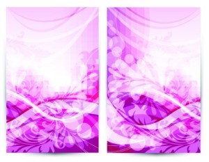 Vector Pink Floral & Waves Background