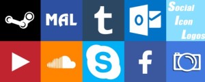 Set Of Social Media Logos Vector PSD