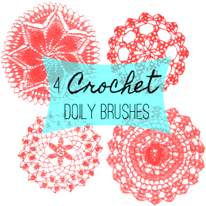 4 Crochet Doily Photoshop Brushes
